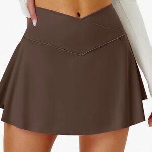 Tennis Skirt for Women with Pockets Shorts Crossover High Waisted Athletic Skort